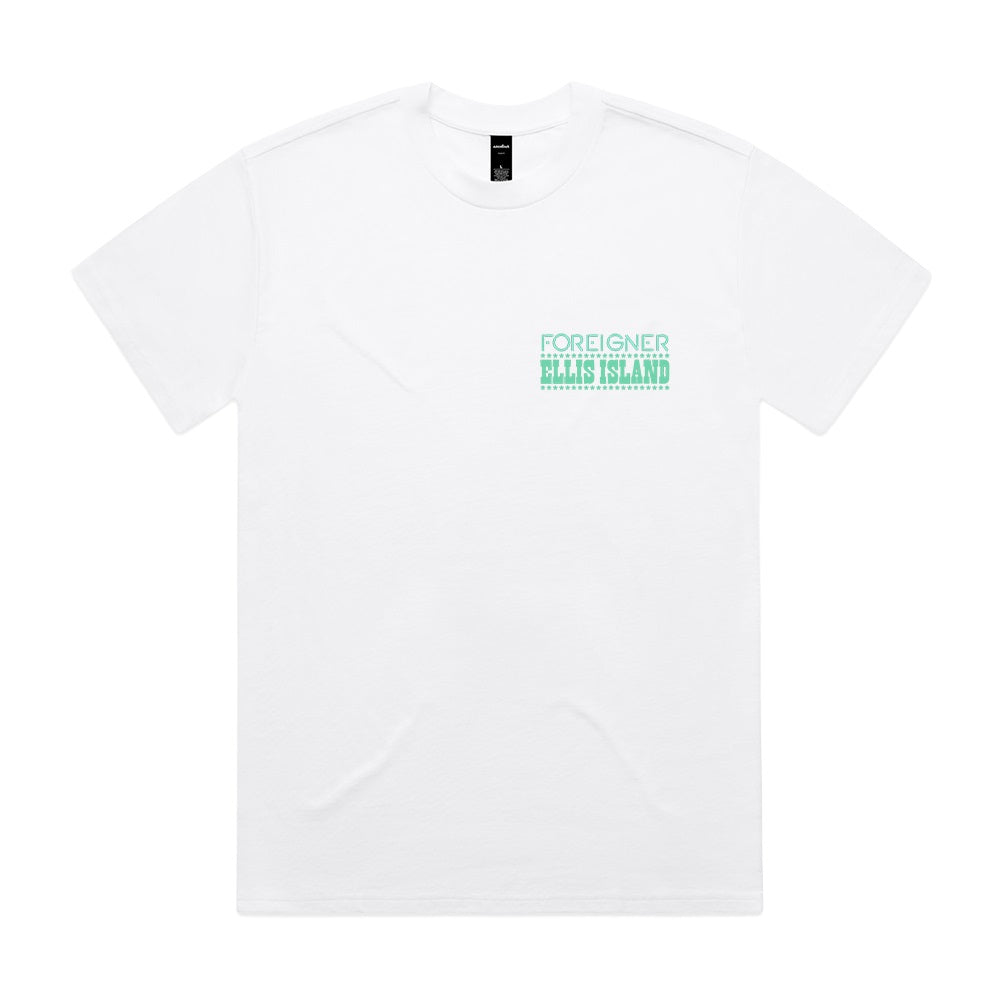 Foreigner: Live At Ellis Island Event - White T-Shirt