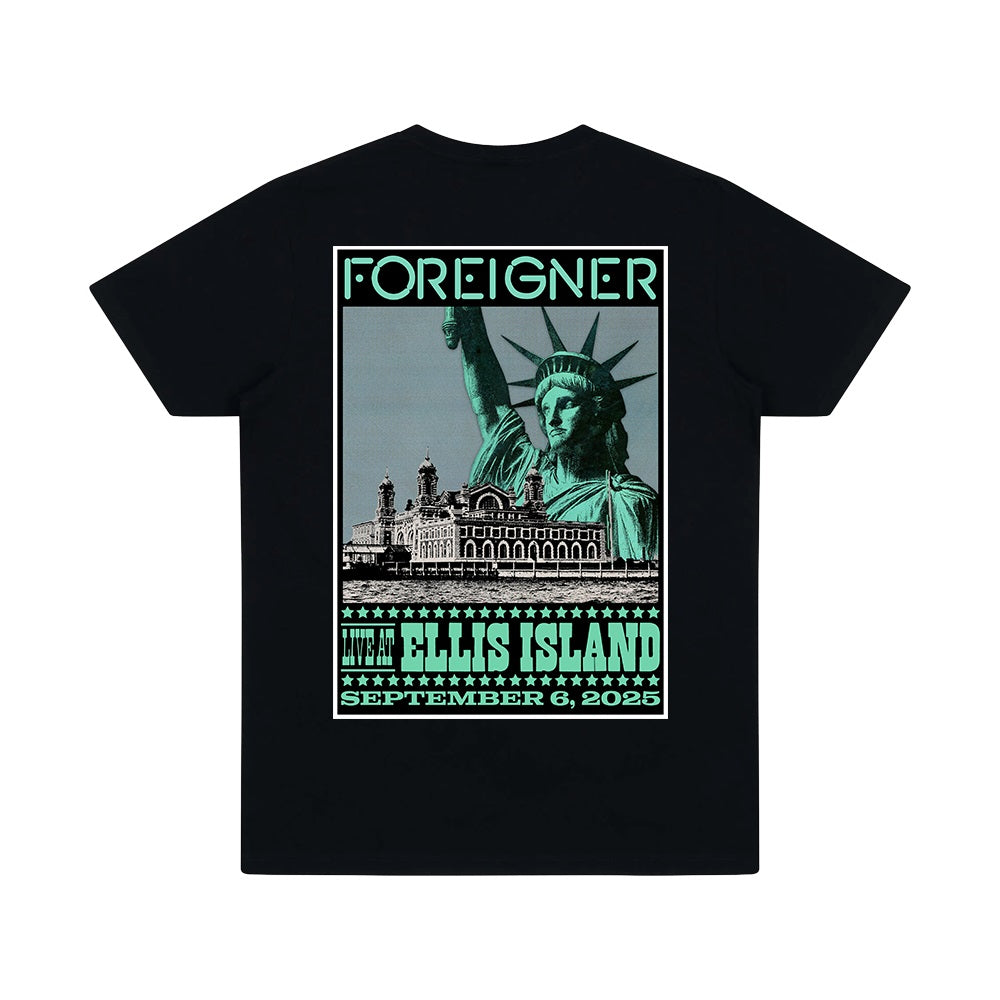 Foreigner: Live At Ellis Island Event - Black T-Shirt
