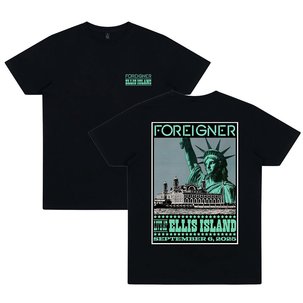 Foreigner: Live At Ellis Island Event - Black T-Shirt