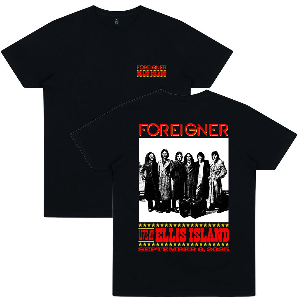 Foreigner: Live At Ellis Island - Black T-Shirt