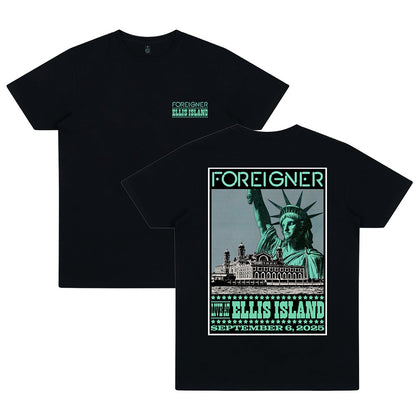 Foreigner: Live At Ellis Island Event - Black T-Shirt
