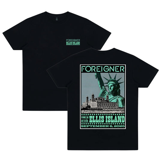 Foreigner: Live At Ellis Island Event - Black T-Shirt