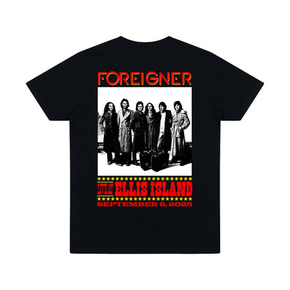 Foreigner: Live At Ellis Island - Black T-Shirt